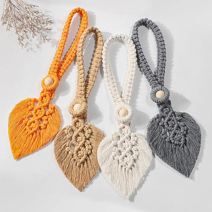 Native Curtain Tiebacks Macrame Tassel Leaf Shaped