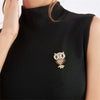 Owl Blue Eyes Cute Brooches Rhinestone