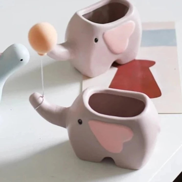 Elephant Shape Plant Pot Ceramic Flowers