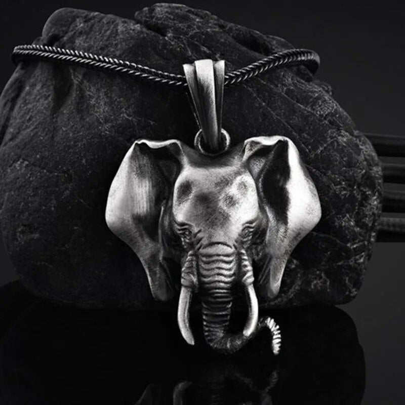 Elephant Necklace Pendant Silver