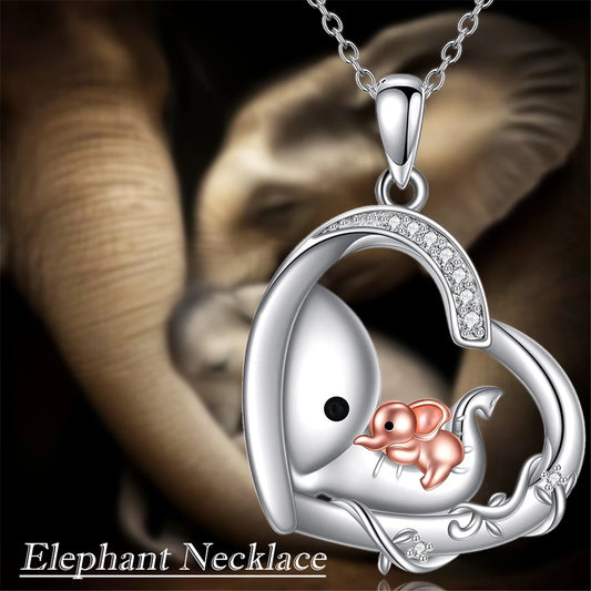 Elephant Necklace Mother's Day Gift Daughter Gifts Jewelry Zircon