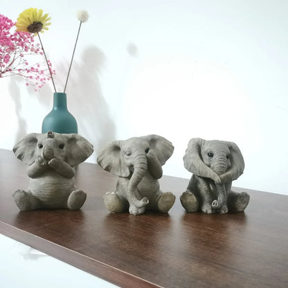 Elephant Baby Resin Decoration Statue