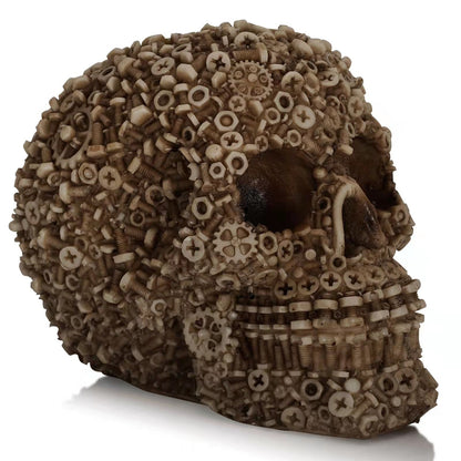 Resin Screw Gear Mechanical Style Skull Decorative