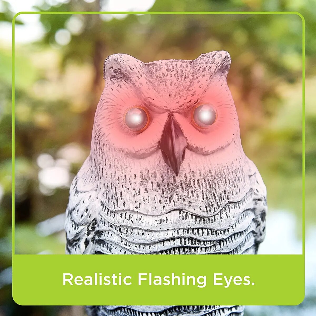 Owl Statue Scare Bird Flashing Eyes Frightening Sound