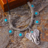 Elephant Necklace Silver Alloy Statement Necklace