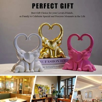 Elephant Couple Statue Resin Candlestick Ornaments