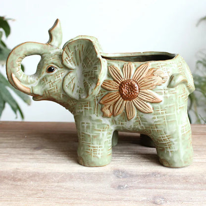 Elephant Ceramic Flower Pot