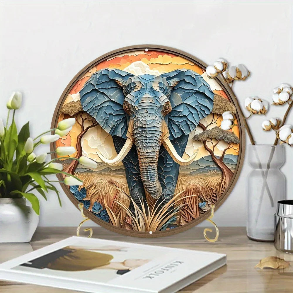 Elephant Metal Sign Home & Entrance Decoration