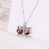 Owl Couple Pendant Necklace Zirconia