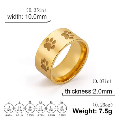 Dog Paws Ring Stainless Steel