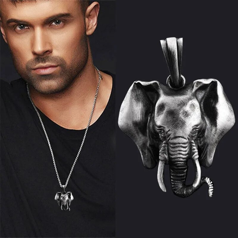 Elephant Necklace Pendant Silver