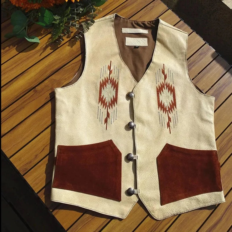 Native Vintage Leather Slim Vest