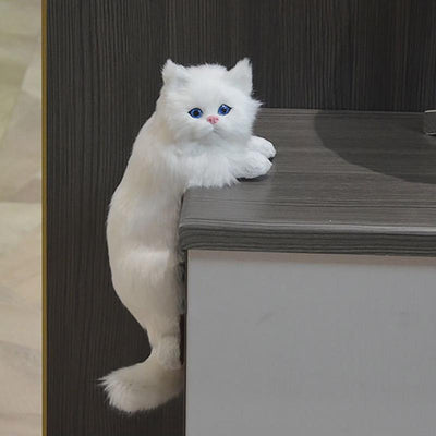 Realistic Furry Hanging Cat Cute Figurines