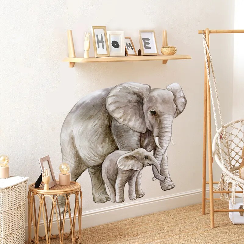 Elephant Pattern Wall Sticker PVC Self Adhesive