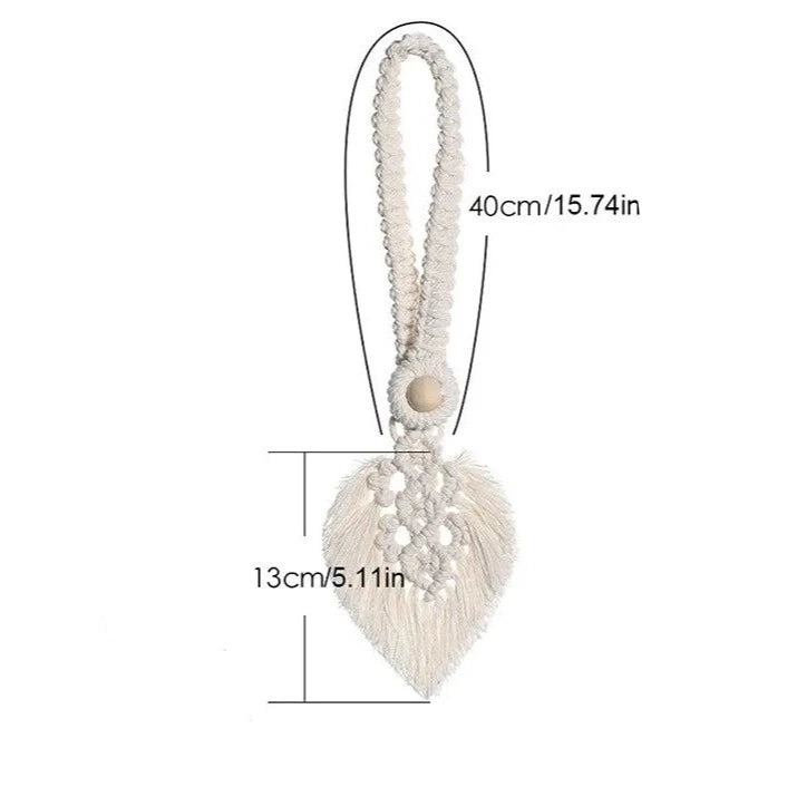 Native Curtain Tiebacks Macrame Tassel Leaf Shaped