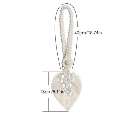 Native Curtain Tiebacks Macrame Tassel Leaf Shaped