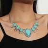 Native Turquoise V-shaped Alloy Necklace