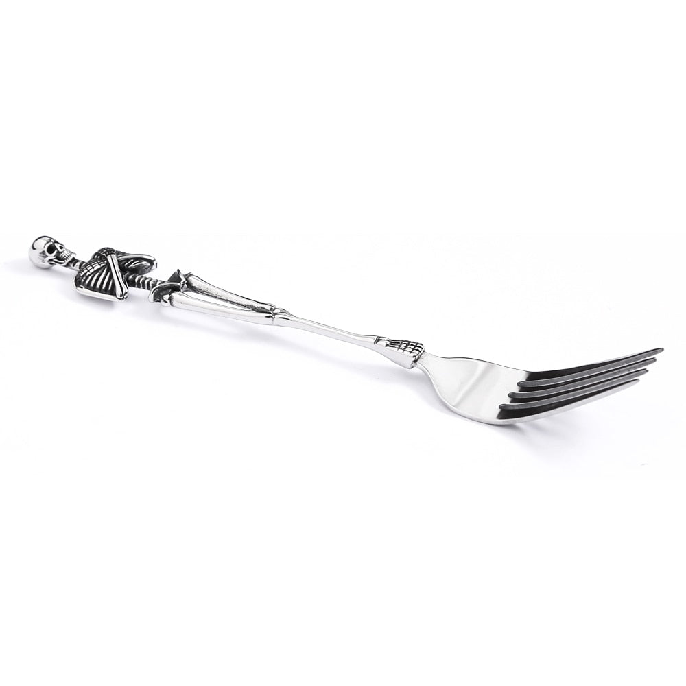 Skull Fork Spoon Stainless Steel