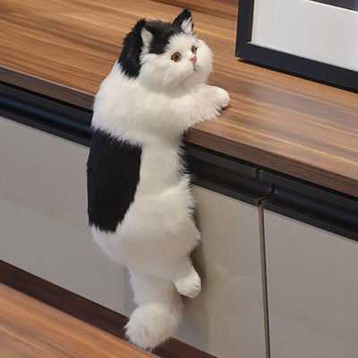 Realistic Furry Hanging Cat Cute Figurines