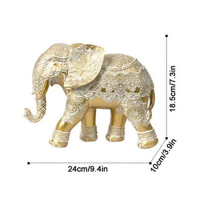 Elephant Statue Resin Plated