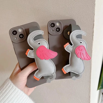 Elephant Wristband Stand Holder Phone Case For iPhone