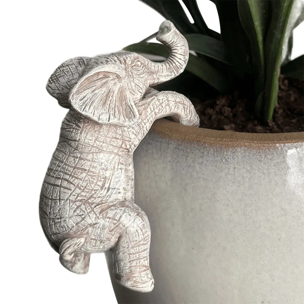 Elephant Cute Climbing  Figurines Resin Statue