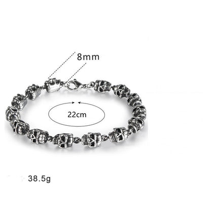 Skull Head Bracelet Stainless Steel Chain