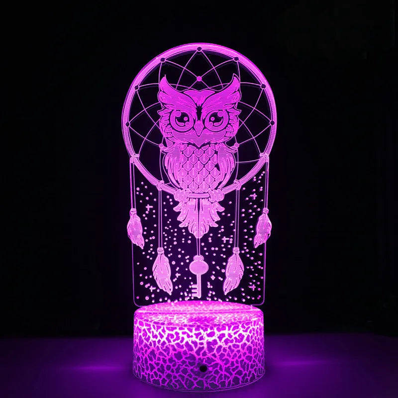 Night Owl 3D Lamp 7 Color Changing Touch LED