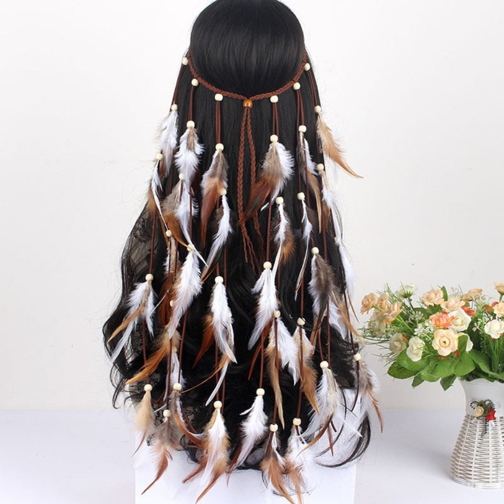 Native Colored Feather Headdress Bohemian