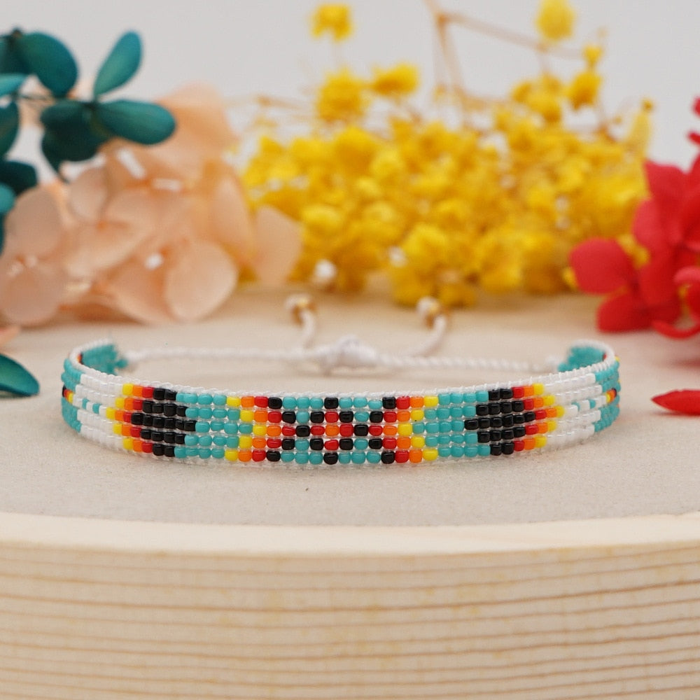 Native Hand Beaded Bracelet Adjustable