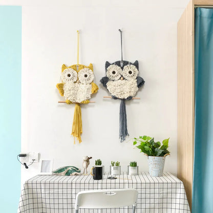 Owl Dream Catchers Macrame Tapestry Wall Hanging Tassels