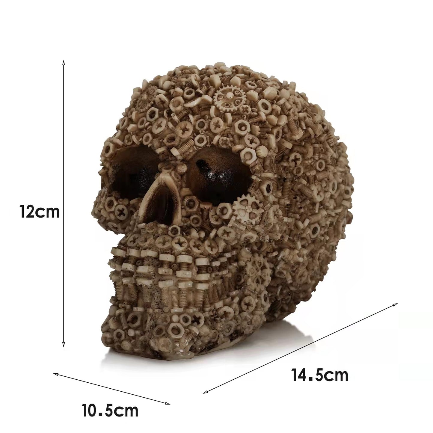 Resin Screw Gear Mechanical Style Skull Decorative