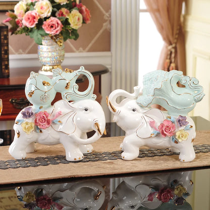 Elephant Wine Cabinet Ceramic Statue