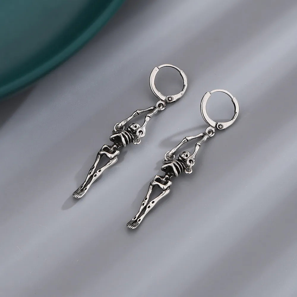 Skull Dangle Earring 925 Sterling Silver