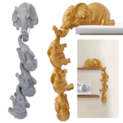 Elephant Ornament Resin Elephant 4 Items/set