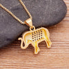 Elephant Necklace Cubic Zirconia Pendant Gold Color