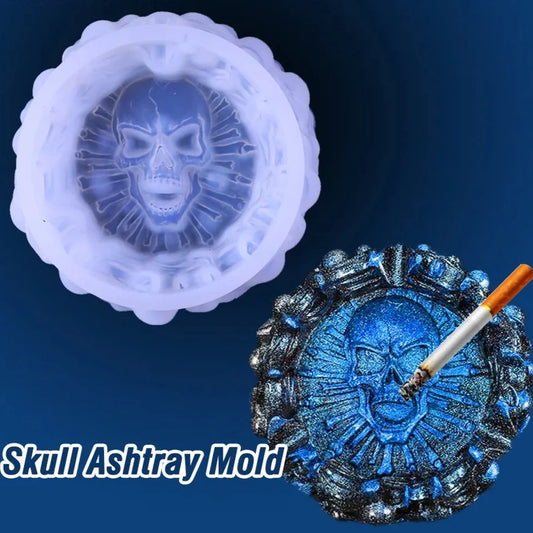 Skull Soft Silicone Transparent Ashtray Mold DIY
