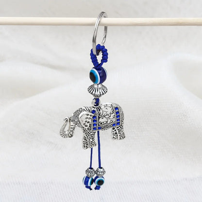 Elephant Keychain Blue Car Keyring