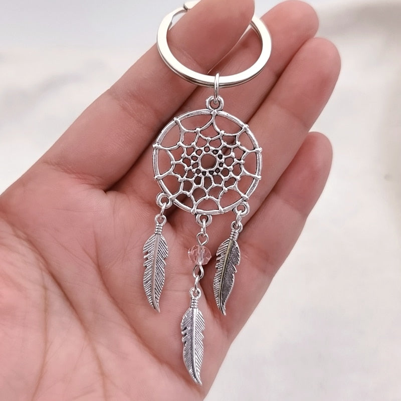 Native Dream Catcher Feather Wind Turquoise Beads Keychain Bohemian Indian Style