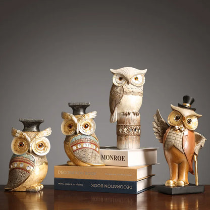 Owl Statue Resin Crafts