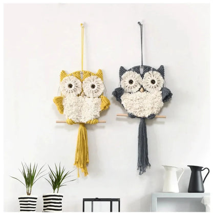 Owl Dream Catchers Macrame Tapestry Wall Hanging Tassels