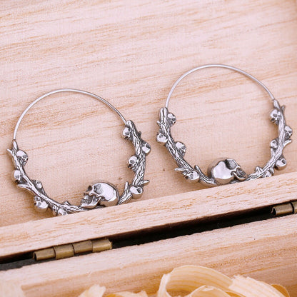 Skull Hoop Earrings