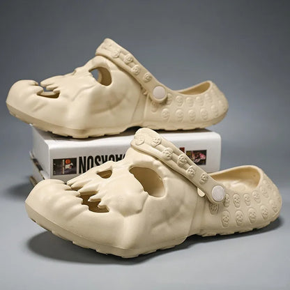 Skull Design Garden Sandals Outdoor Slide Thick Sole Platform Non-slip