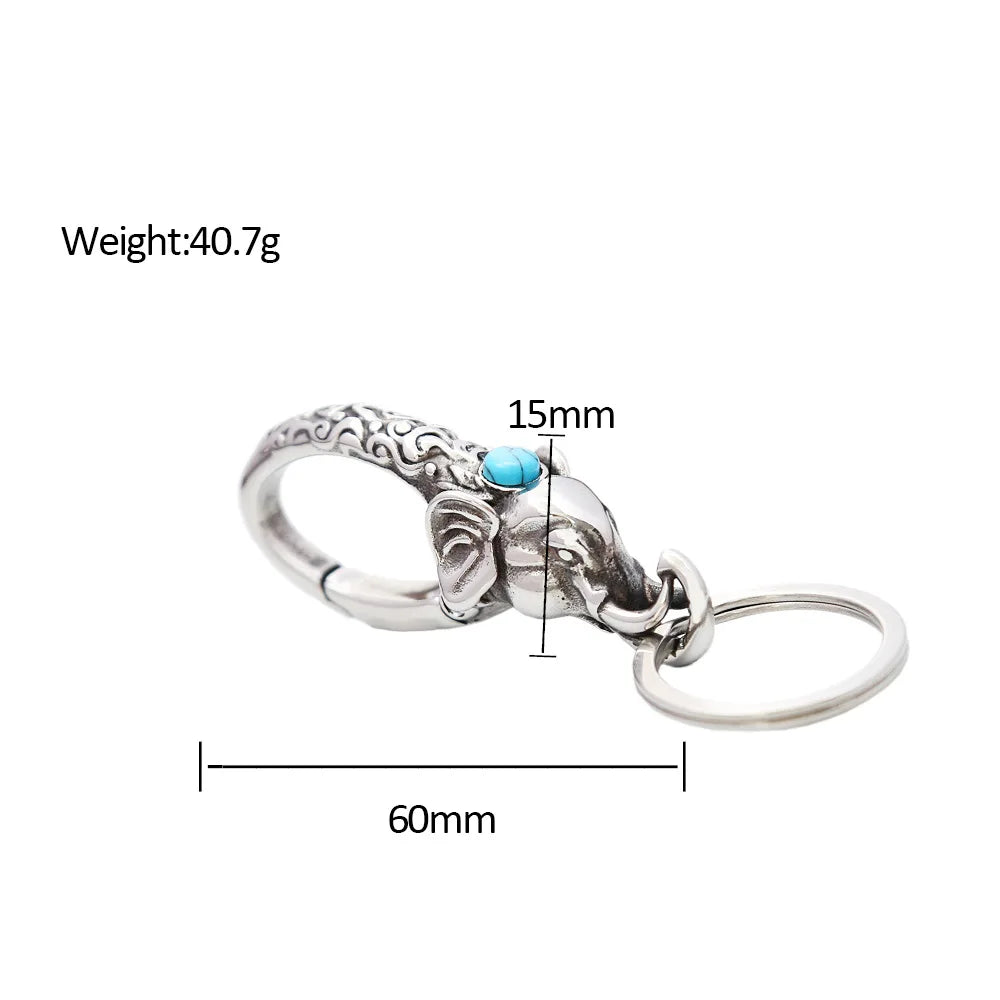 Elephant Keychains Stainless Steel