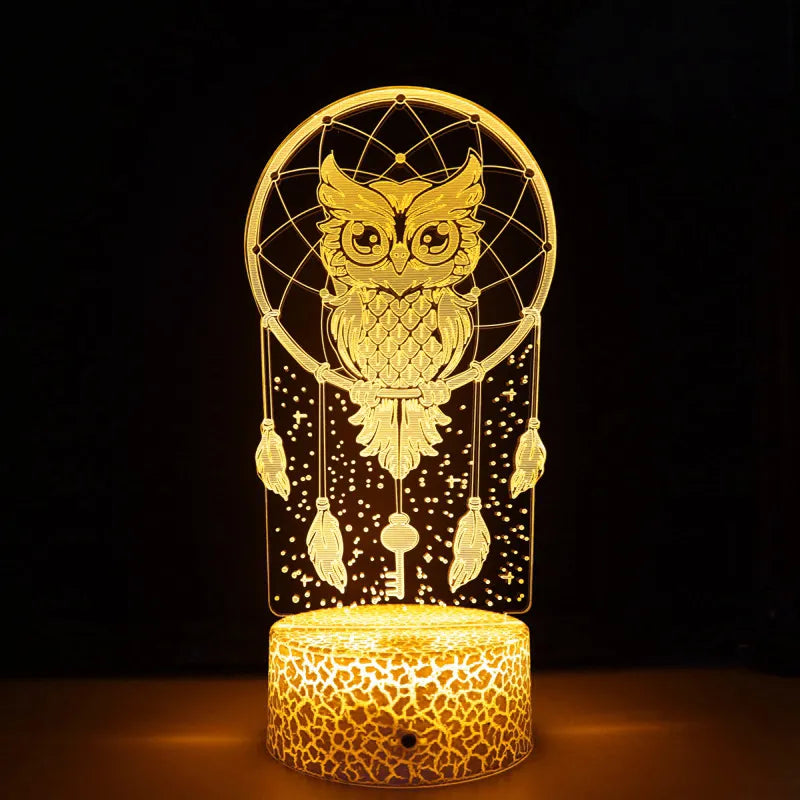 Night Owl 3D Lamp 7 Color Changing Touch LED