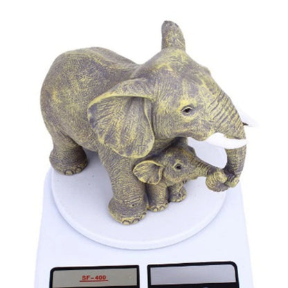 Elephant Mother & Baby Resin Statue