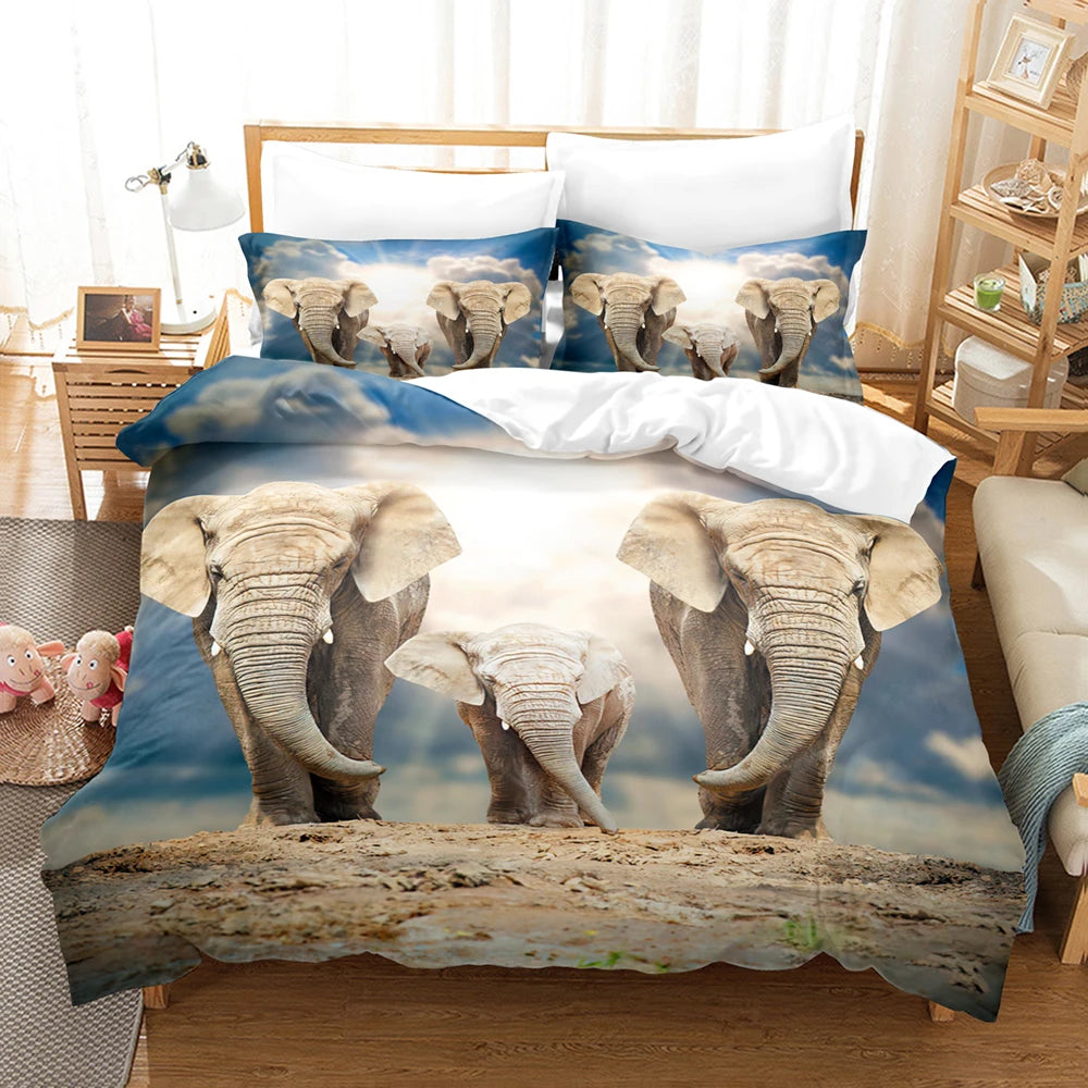 Elephant 3D Duvet Cover Bedding Set