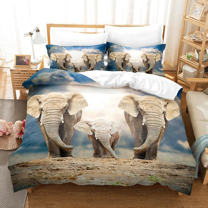 Elephant 3D Duvet Cover Bedding Set