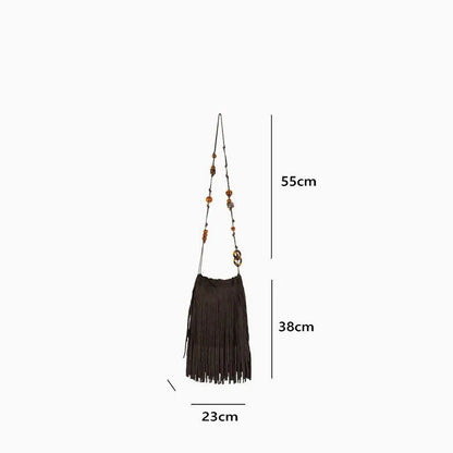 Native Fringe Tassel Bohemian Frosted PU Leather Bag