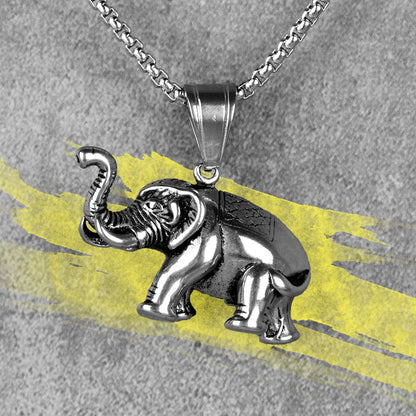 Elephant Long Necklaces Pendants Stainless Steel